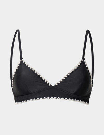 Haut de maillot de bain triangle noir femme