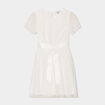 Robe plumetis ceinture satin ivoire fille