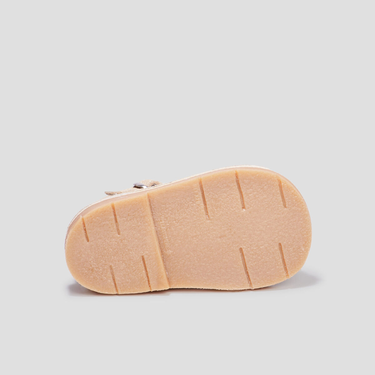 Salomés en cuir rose champagne bébé fille