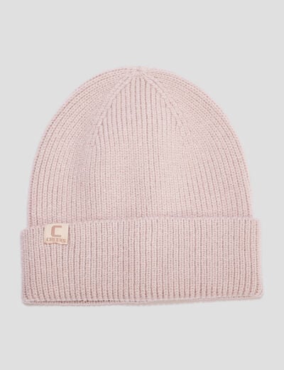 Bonnet tricoté avec bord à revers Creeks sable femme