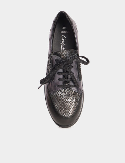 Derbies compensées en cuir Confortissimo noir femme