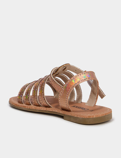 Sandales &agrave; multibrides couleur argent fille