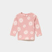 T-shirt manches longues coton rose b&eacute;b&eacute; fille
