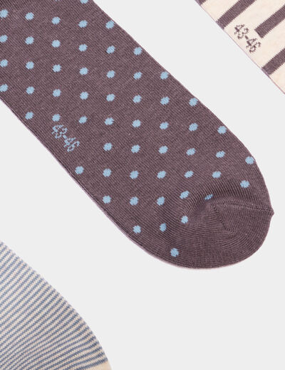 Lot 5 paires chaussettes coton multicolore homme