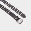 Ceinture avec oeillets gris argent femme