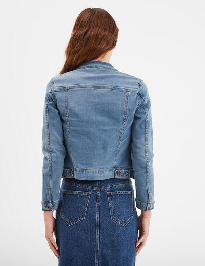 Veste en jean ajustée boutonnée denim double stone femme