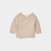 Brassière naissance tricot nouée coton taupe bébé