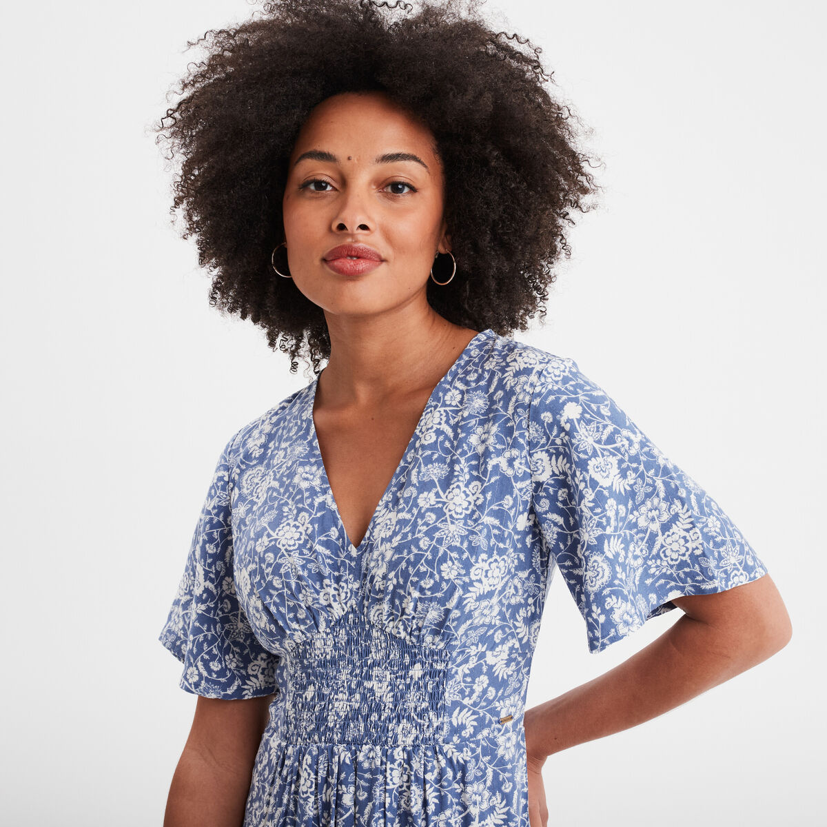 Robe longue droite Creeks bleu gris femme
