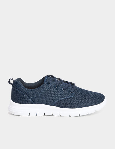 Baskets running lacets élastiqués bleu marine garçon