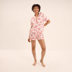 Ensemble pyjama short soyeux 2 pi&egrave;ces rose femme
