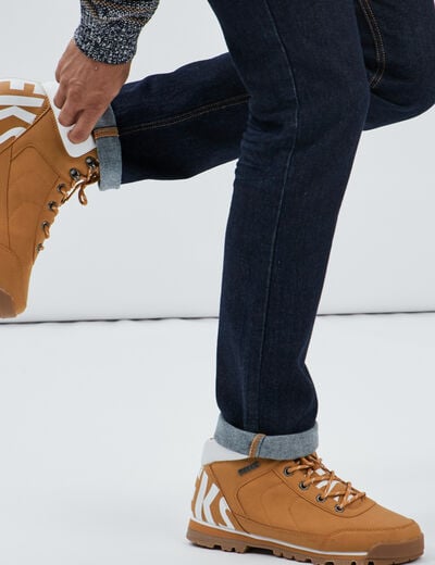 Boots à lacet jaune homme