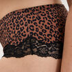Shorty microfibre empi&egrave;cements dentelle marron femme grande taille