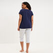 Ensemble pyjama corsaire et t-shirt bleu marine femme grande taille