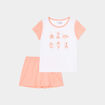 Ensemble pyjama short coton orange corail fille