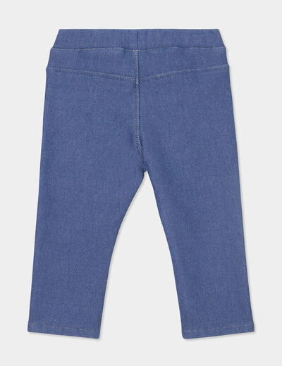 Tregging en jean taille élastiquée denim double stone bébé fille