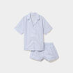 Ensemble pyjama chemise et short ecru femme