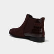 Boots &agrave; talons et boucles marron fonc&eacute; femme