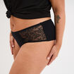 Shorty coton majoritaire avec dentelle noir femme grande taille