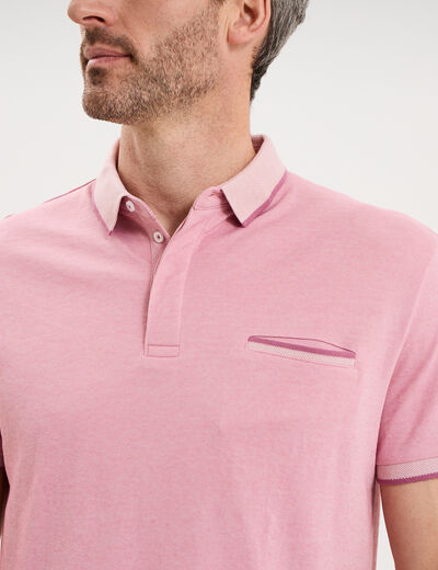 Polo manches courtes coupe droite rose clair homme