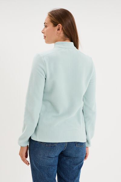 Sweat polaire col camionneur bleu gris femme