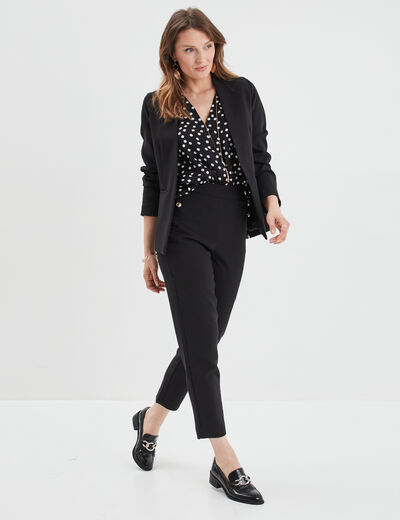 Pantalon droit à pont 2 poches Mosquitos noir femme