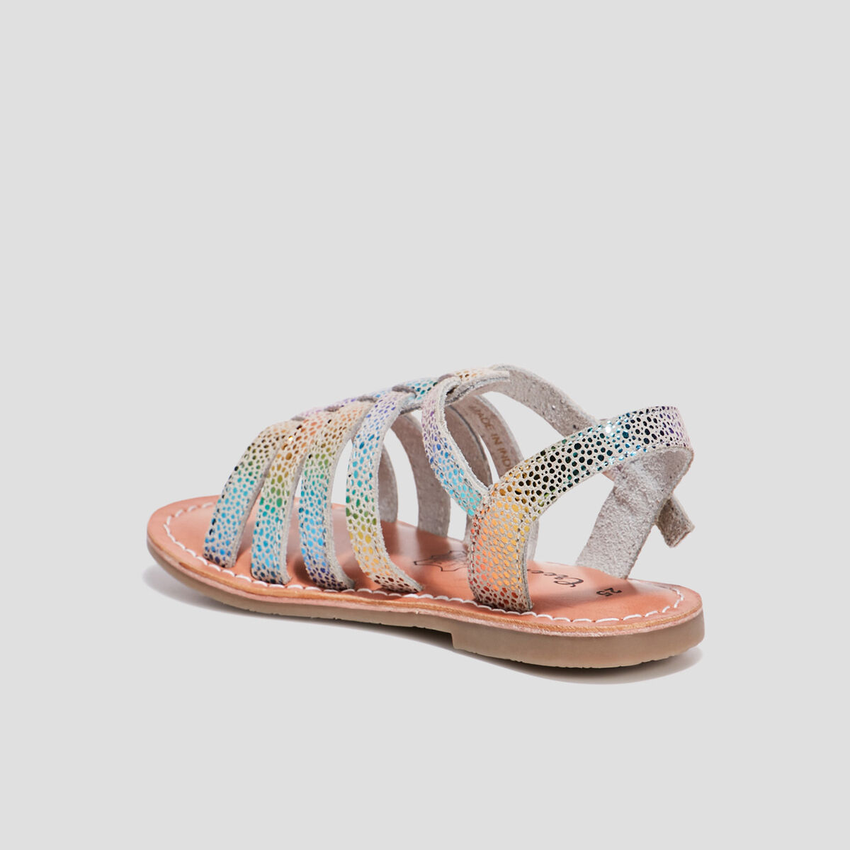 Sandales en cuir multicolore fille