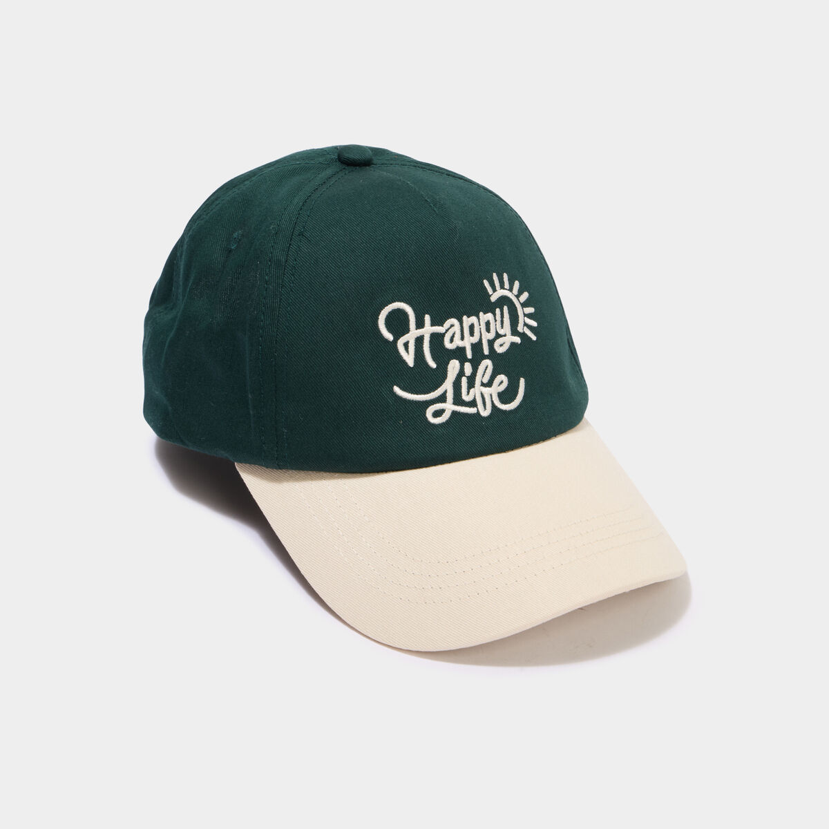 Casquette brod&eacute;e coton vert gar&ccedil;on