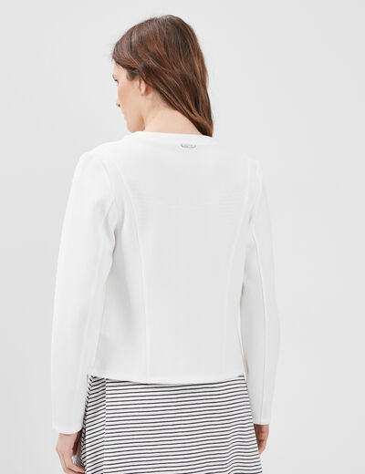 Veste cintrée zippée ivoire femme