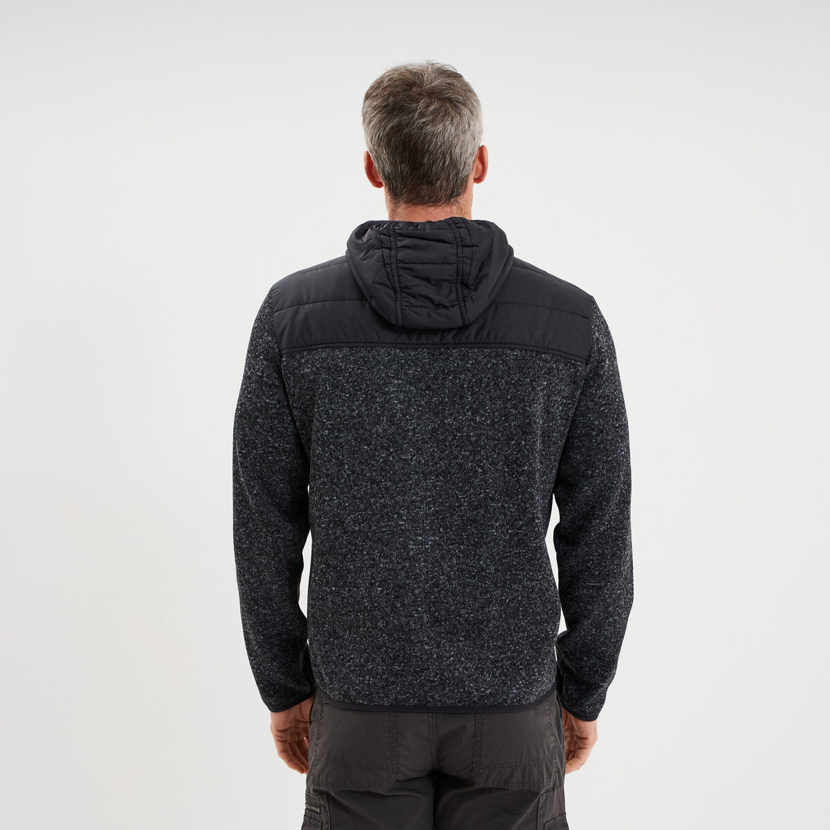 Gilet zipp&eacute; &agrave; capuche gris fonc&eacute; homme