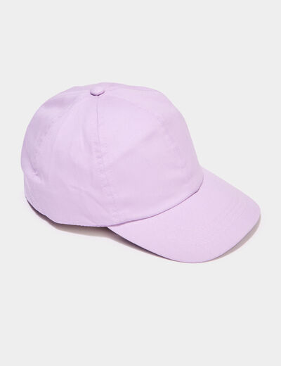 Casquette bomb&eacute;e ajustable coton parme fille
