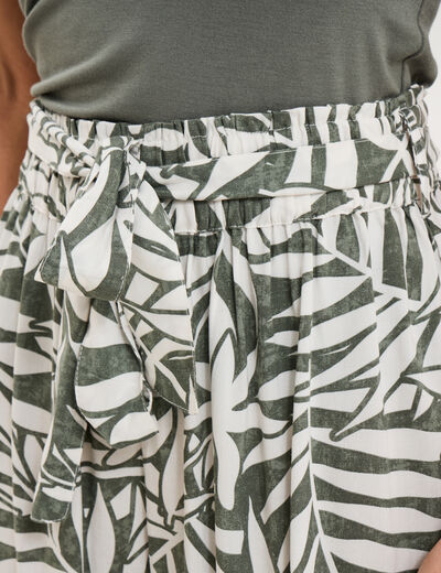 Short ample fluide vert kaki femme