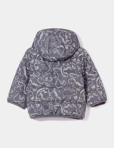 Doudoune zippée à capuche gris foncé bébé garçon