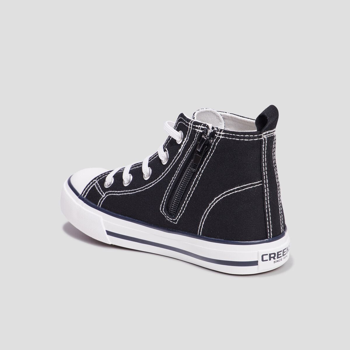 Tennis montantes en toile Creeks noir fille