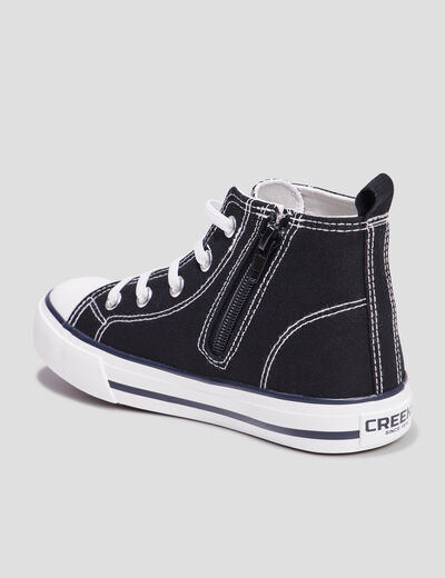 Tennis montantes en toile Creeks noir fille