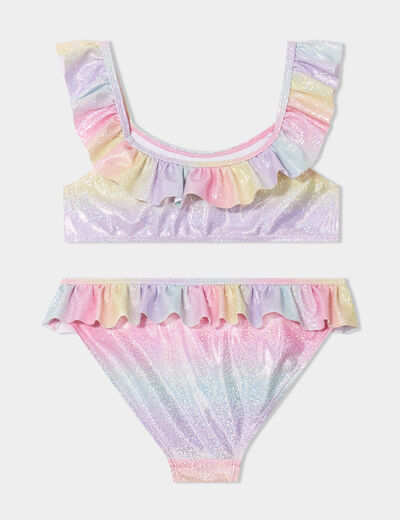 Maillot de bain 2 pièces rose fille