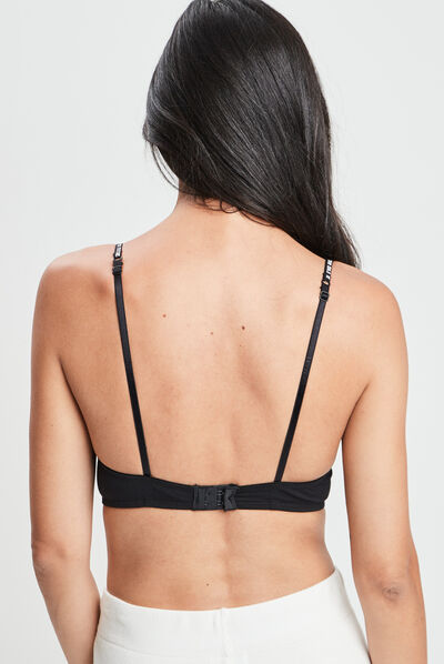 Soutien-gorge balconnet à coque noir femme
