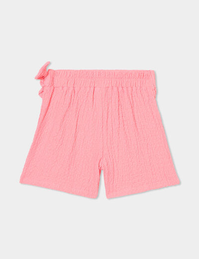 Jupe-short droite rose fille
