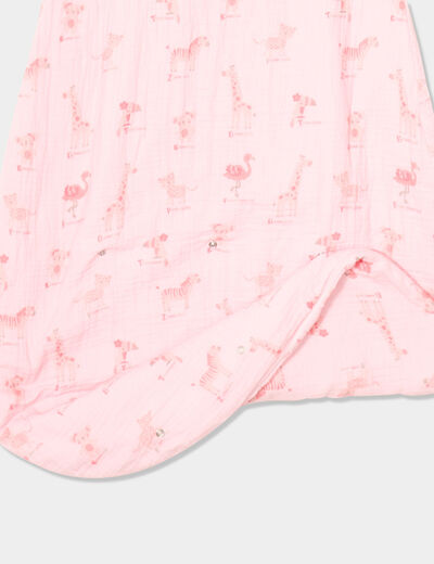 Gigoteuse ajustable gaze de coton TOG 1 rose clair bébé fille