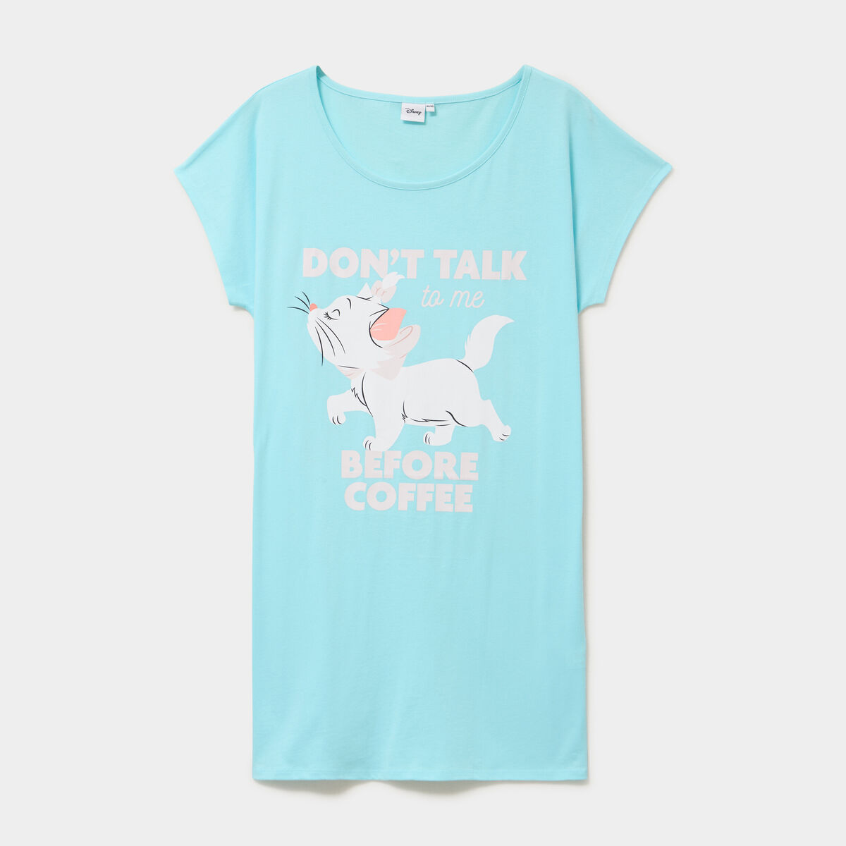 Chemise de nuit courte Aristochats Marie bleu turquoise femme grande taille