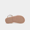 Sandales en cuir Canibraid gris argent fille