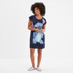 Chemise de nuit manches courtes Stitch bleu marine femme