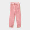 Pantalon paperbag mom taille élastiquée vieux rose fille