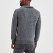 Pull avec col camionneur côtelé gris foncé homme