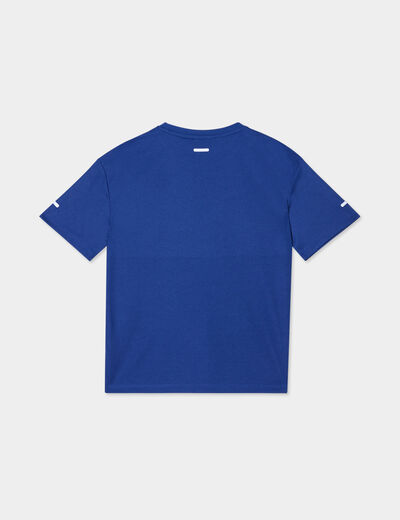 T-shirt oversize manches courtes Run-Up bleu electrique garçon