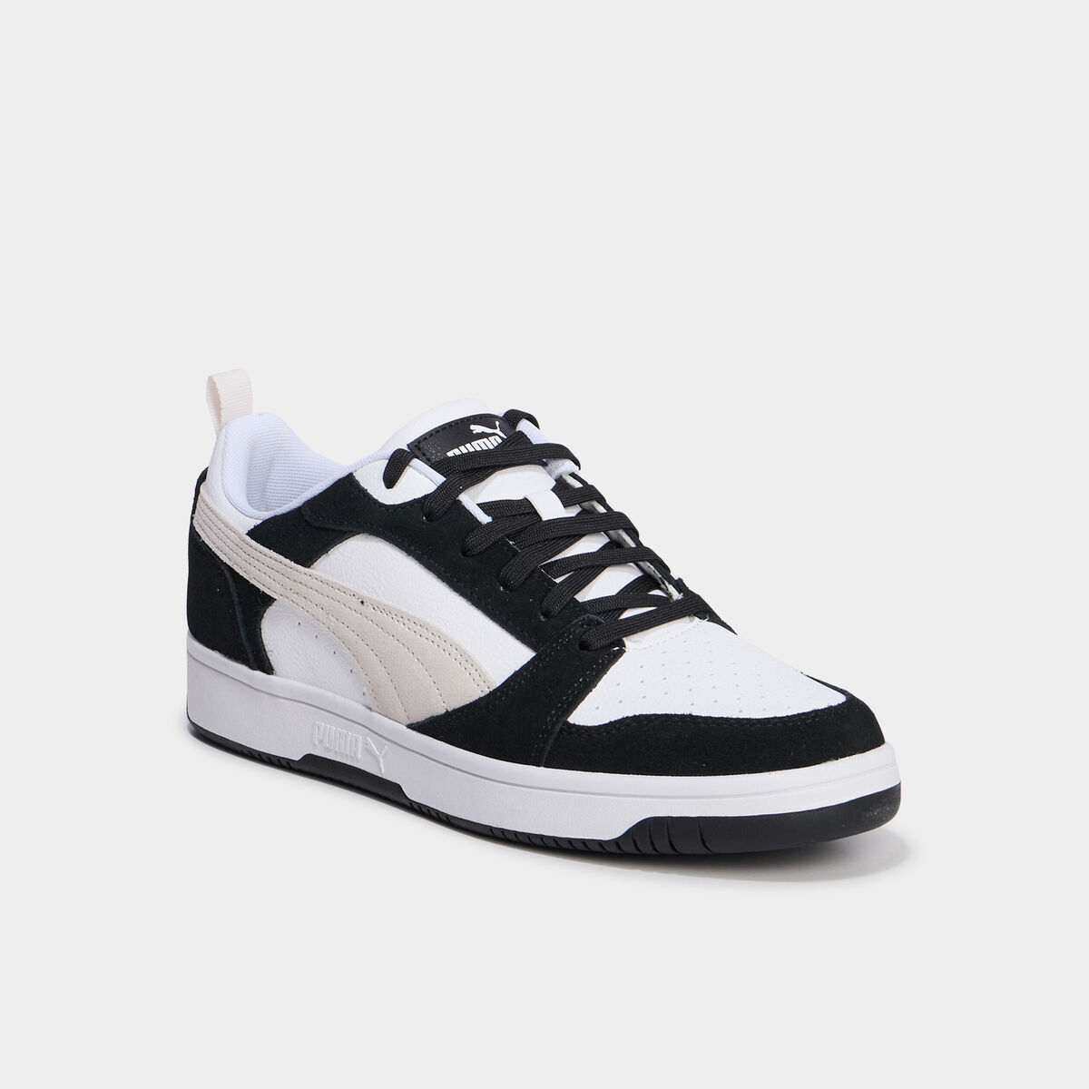 Tennis &agrave; lacets en cuir Puma Rebound V6 noir homme