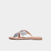 Mules brides larges croisées gris argent femme