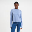 Pull col rond manches longues bleu ciel femme