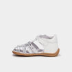 Sandales en cuir blanc b&eacute;b&eacute; fille