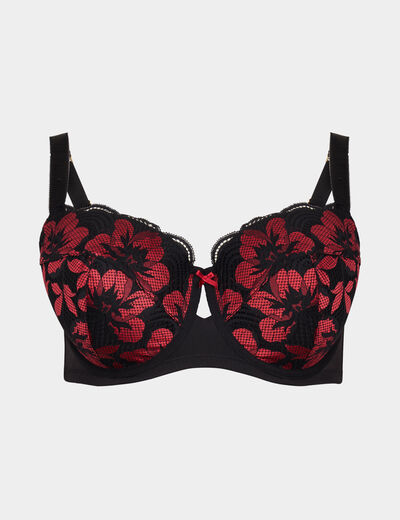 Soutien-gorge emboîtant dentelle rouge femme grande taille