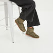 Bottines fourrées effet suédine vert kaki femme